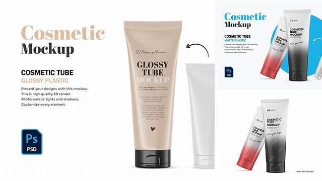 5405+ Opened Matte Cosmetic Tube PSD Mockup Creative PSD Resources