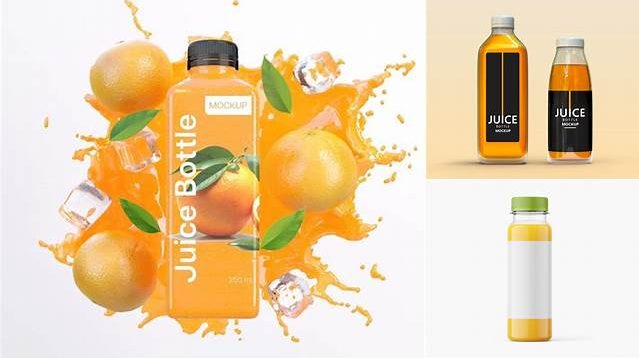 5406+ Orange Juice Plastic Bottle PSD Mockup High-Quality Digital Mockup Resource