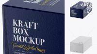 5409+ Glossy Kraft Paper Box PSD Mockup Half Side View High-Quality Creative PSD