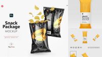 5409+ Glossy Snack Package PSD Mockup Halfside View Customizable Layered Design PSD