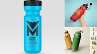 5409+ Textured Plastic Sport Bottle PSD Mockup Exclusive Digital PSD Resource