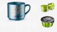 5412+ Matte Metallic Cup PSD Mockup High Angle For Free Download