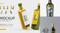 5413+ Green Glass Olive Oil Bottle PSD Mockup High-Quality Digital Mockup Resource