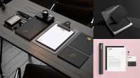 5415+ Black Stationery Mockup Free PSD