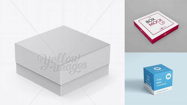 5415+ Square Box PSD Mockup Halfside View Advanced Editable Template Free