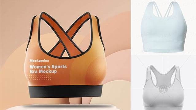 5416+ Women's Sports Bra PSD Mockup Front View Advanced and Editable PSD Template Free