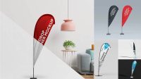 5417+ Teardrop Banner Mockup Include TIFF