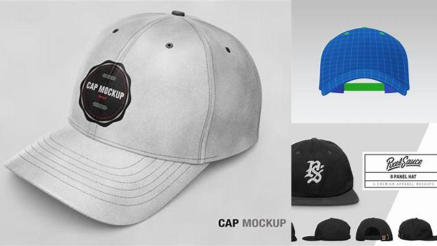 5418+ 6 Panel Cap Mockup Layered PSD File