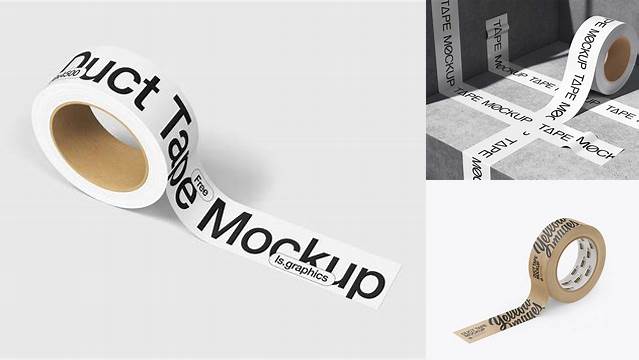 5420+ Kraft Duct Tape PSD Mockup Half Side View Free Photoshop Mockup Design