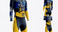 5420+ Men’s Cycling Skinsuit LS PSD Mockup Right Half Side View Fully Layered Photoshop Freebie