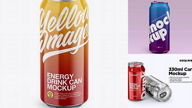 5420+ Two Glossy Aluminium Cans PSD Mockup High-Quality PSD Files