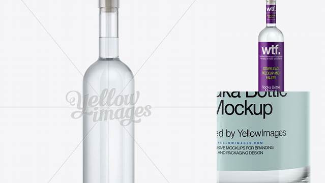 5421+ 750ml Flint Glass Arizona Bottle with Vodka PSD Mockup Easy-to-Use PSD Template