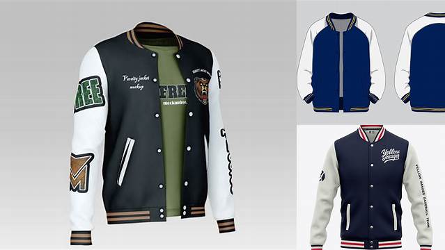 5421+ Varsity Jacket Mockup Free Best for Showcase