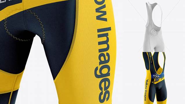 5423+ Men’s Cycling Bib Shorts PSD Mockup Half Side View Elegant PSD Mockup