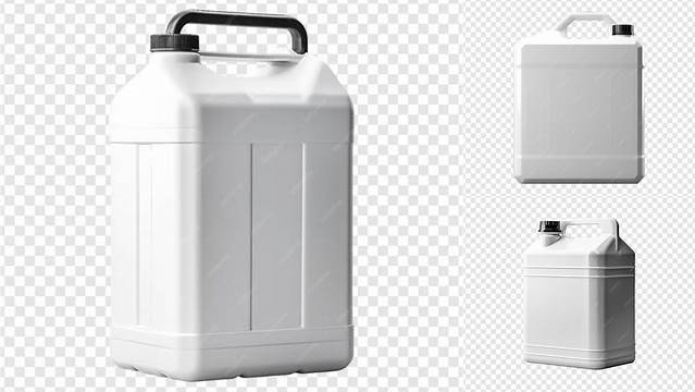 5424+ Plastic Transparent Jerrycan PSD Mockup Front & Side Views Exclusive Free Photoshop Asset