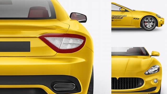 5425+ Maserati GT PSD Mockup Back View Advanced Editable Template Free