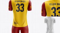 5426+ Men’s Soccer V-Neck Kit PSD Mockup Back View PSD for Creative Projects