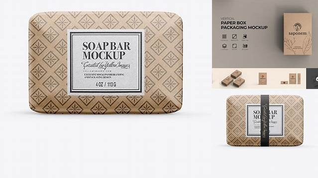 5428+ Kraft Soap Package PSD Mockup Front View Smart Layer PSD