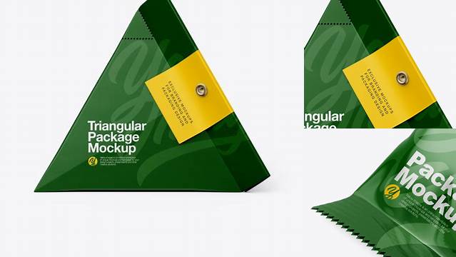 5429+ Triangular Package PSD Mockup Side View Smart Object PSD Template