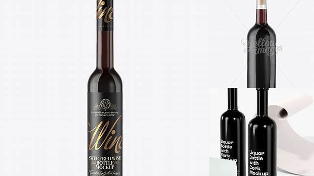 5430+ Amber Glass Red Wine Bottle With Cork PSD Mockup Elegant and Versatile PSD Resource