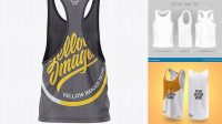 5430+ Men’s Heather Jersey Tank Top PSD Mockup Back View Smart Design Template Free