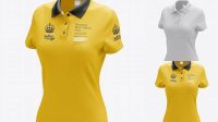 5434+ Womens Polo HQ PSD Mockup Half-Turned View Download Free Premium Design PSD