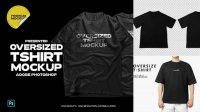 5437+ Oversized Black T Shirt Mockup PSD for Creative Projects