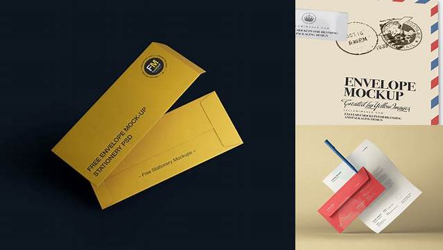 5439+ Two Paper Envelopes PSD Mockup High-Angle Shot Photoshop Resource Free