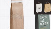 544+ Kraft Paper Bag with a Kraft Paper Tin-Tie PSD Mockup Halfside View Premium Freebie for Designers