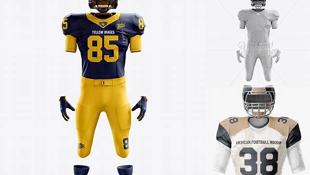 5440+ American Football Kit PSD Mockup Front View Exclusive and Stylish Design PSD