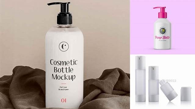 5442+ 15ml Cosmetic Bottle with Pump PSD Mockup Smart Object-Based PSD Template Free