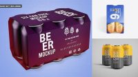 5442+ Six Cans PSD Mockup Exclusive Free Photoshop Asset