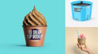 5449+ Glossy Ice Cream Cup PSD Mockup Smart Design Template Free