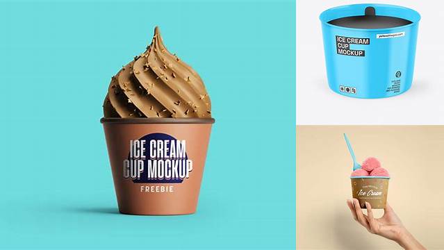 5449+ Glossy Ice Cream Cup PSD Mockup Smart Design Template Free