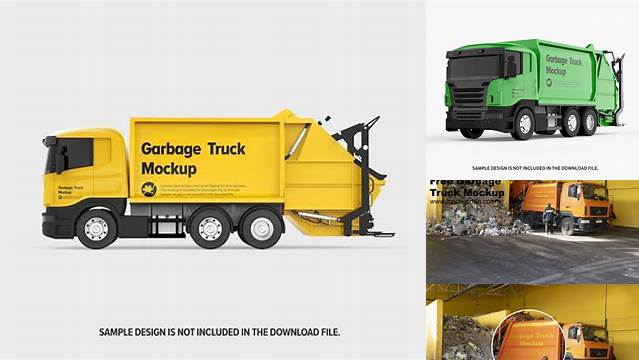 5451+ Garbage Truck Mockup Free Editable PSD