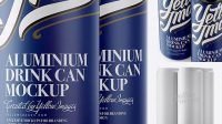 5452+ 4 Matte Aluminium Cans PSD Mockup Half Side View High-Resolution Graphic