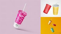 5453+ Paper Soda Cup With Straw PSD Mockup Exclusive Free Photoshop Mockup