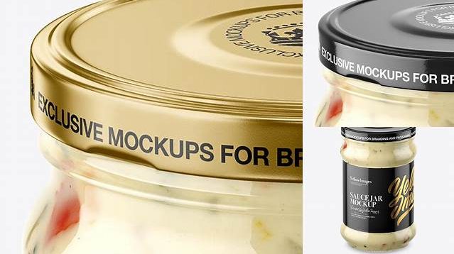 5454+ Clear Glass Garlic Sauce Jar PSD Mockup Download Free PSD