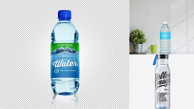 5457+ PET Plastic Reusable Water Bottle PSD Mockup Free Photoshop Mockup Design