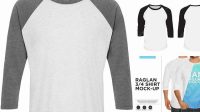 5459+ Free Download Mockup Raglan 3/4 Psd PSD Download