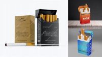 546+ Flip-Top Hard Cigarette Pack PSD Mockup Back View Creative Design Mockup