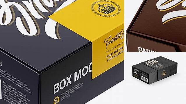 5461+ Glossy Paper Box with Label PSD Mockup Half Side View High-Angle Shot High-Quality Editable PSD