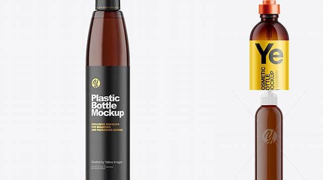 5465+ Amber Bottle with Batcher Mock-up Creative Layered Mockup Freebie