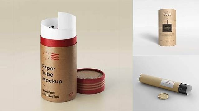 5465+ Opened Paper Tube PSD Mockup Front View Digital Download