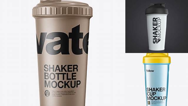 547+ Matte Metallic Shaker Bottle PSD Mockup Easy-to-Use PSD Template