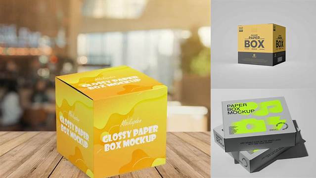 5473+ Glossy Paper Box PSD Mockup Fully Customizable Photoshop Freebie