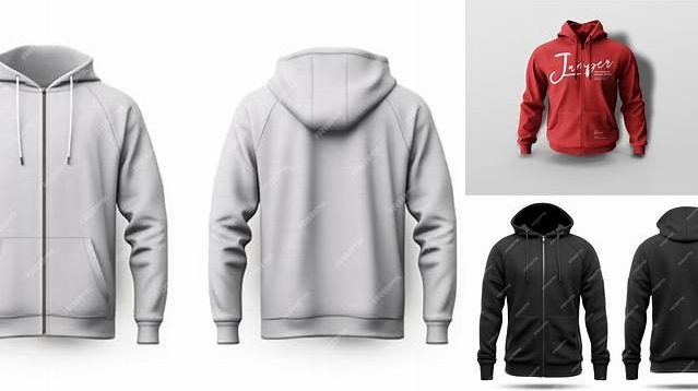 5473+ Hoodie with Zipper PSD Mockup Front View High-End Photoshop Mockup