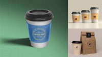 5478+ Kraft Coffee Cup with Sleeve PSD Mockup Elegant Free Template