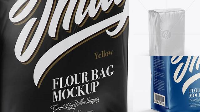 5482+ Matte Flour Bag PSD Mockup Half Side View Include TIFF