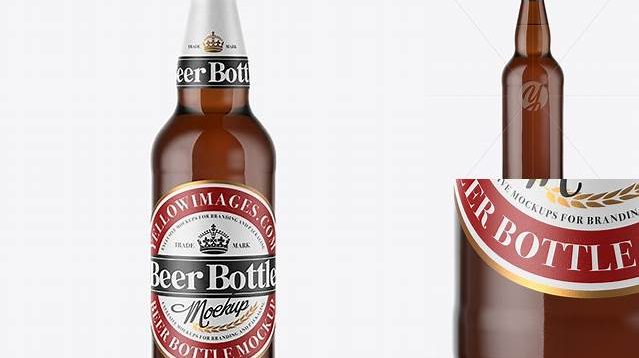 5483+ 500ml Amber Craft Beer Bottle PSD Mockup Download Free